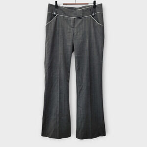 Y2K Arden‎ B Dress Pants Trousers Size 6 Gray Striped Bootcut Rhinestone Accents